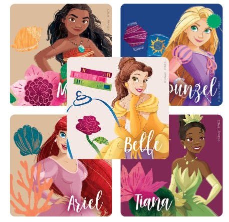 Sticker SmileMakers® 100 per Pack Disney Princess 2-1/2 X 2-1/2 Inch