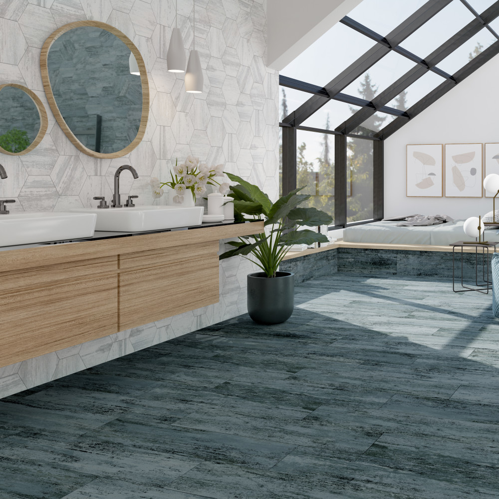 Sample – Cassis Black Porcelain Floor and Wall Tile