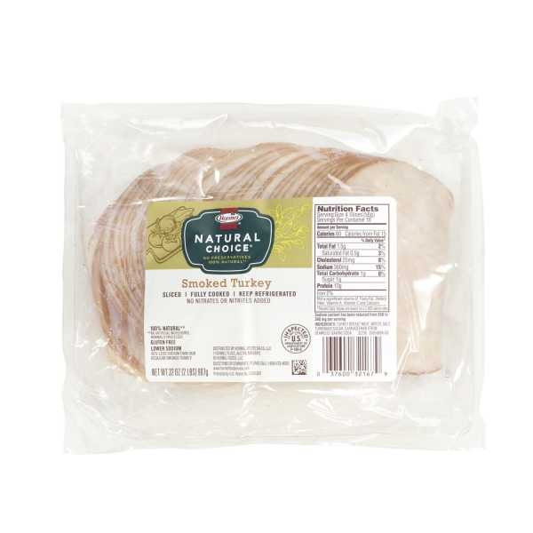 NATURAL CHOICE(r) Turkey, Smoked, Lower Sodium, .5 oz slices, 6/2 lb . C1CB - Front Center Inner Pack (Hi Res)