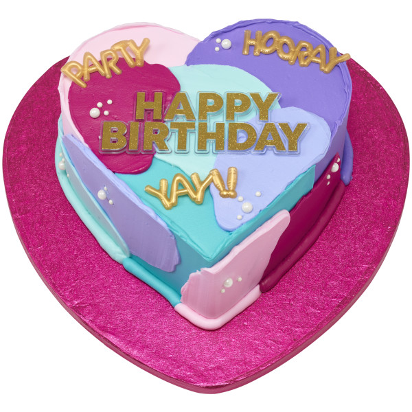 Mini Gold Balloon Words Cupcake Layon