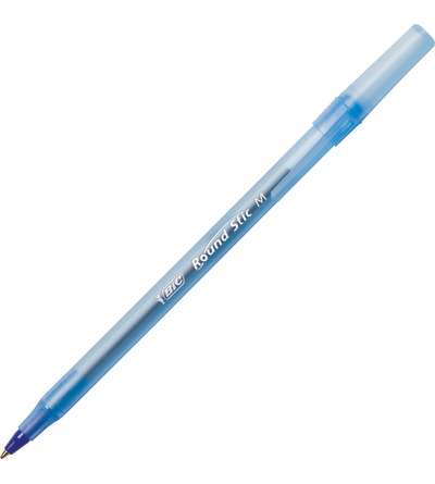BIC® Round Stic® Xtra Life Ballpoint Pens, Blue, Box of 60