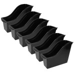 Storex Small Book Bin, Black, Pack of 6 STX70123E06C-6