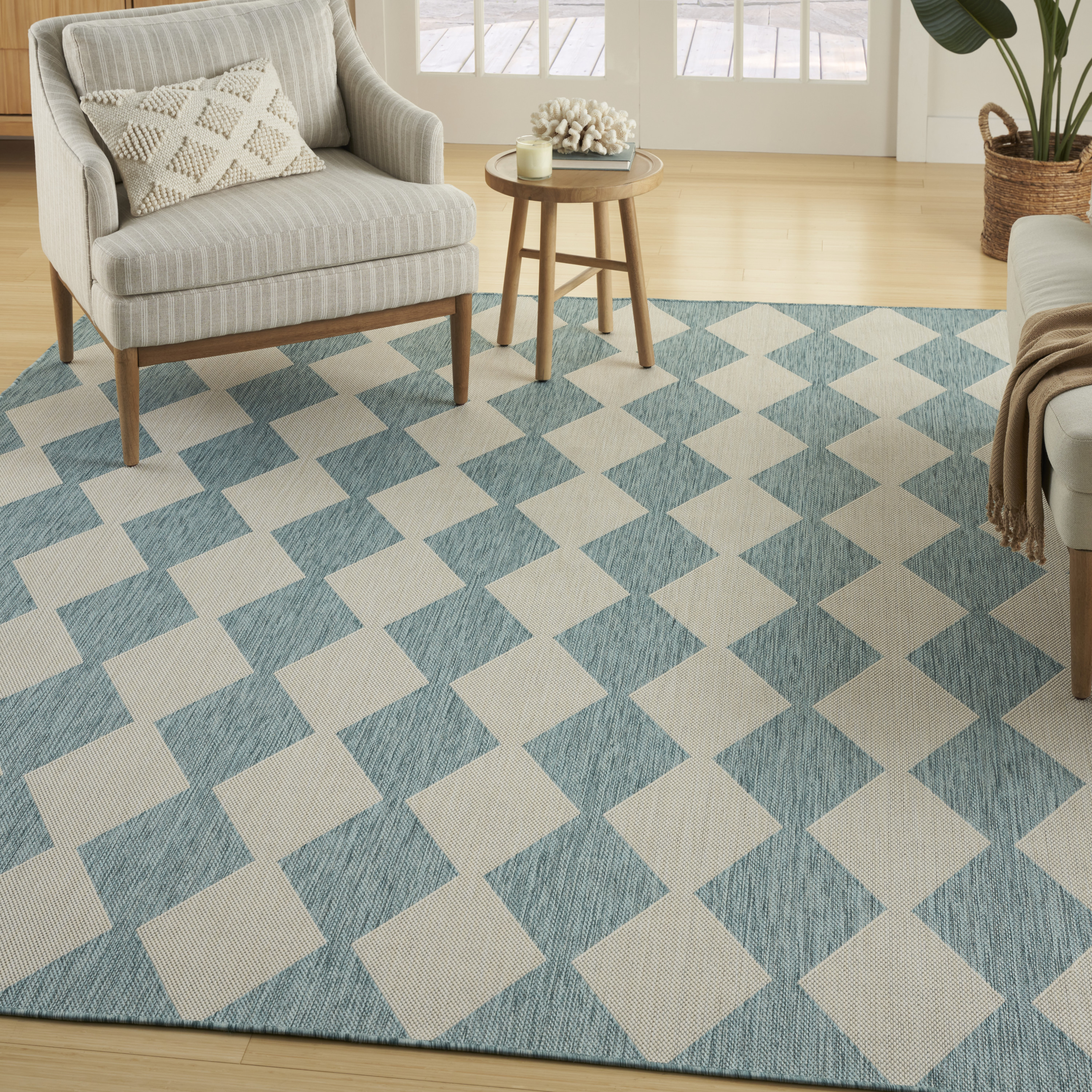 Nourison Positano 8' x 10' Aqua Modern Rug
