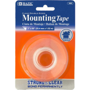 Double Sided Clear Mounting Tape, 1" x 60"