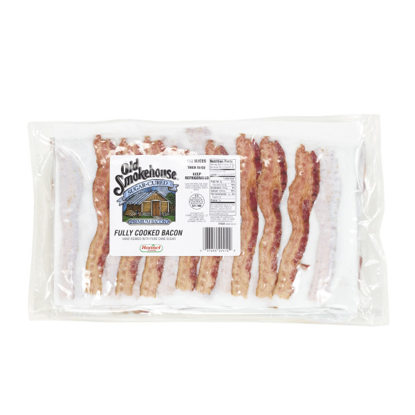 OLD SMOKEHOUSE(r) Bacon, Thick, Fully Cooked, 304 slice . C1CB - Front Center Inner Pack (Hi Res)