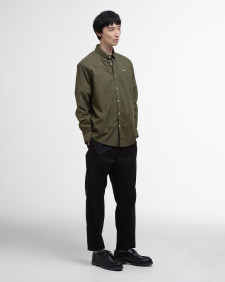 Garment Dyed Poplin Oversized Shirt Washed Fern