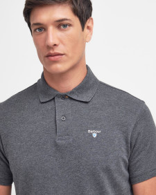 Tartan Pique Polo Shirt Slate Marl