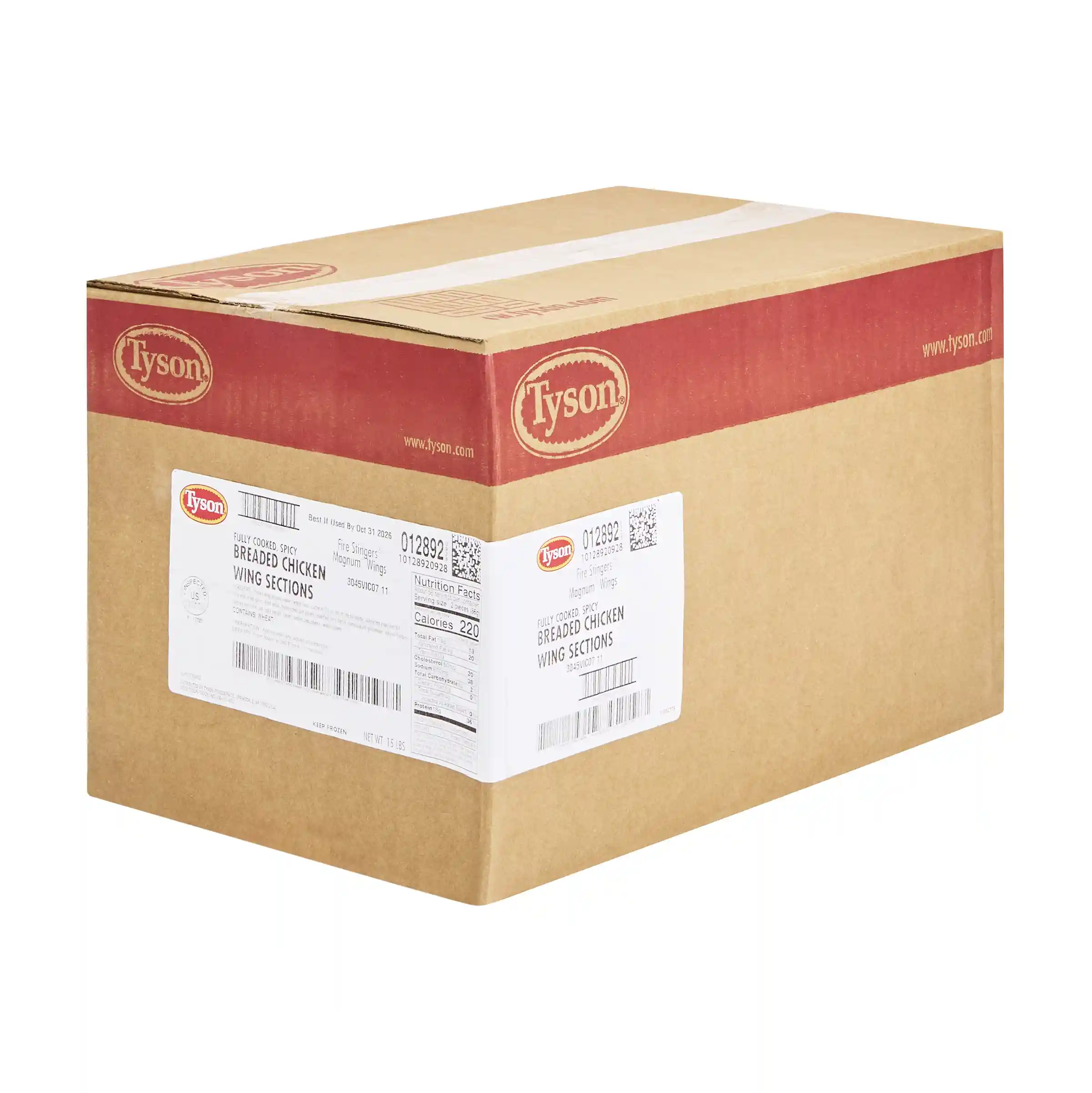 Tyson® Fire Stingers® Fully Cooked Breaded Bone-In Chicken Wing Sections, Jumbo_image_5