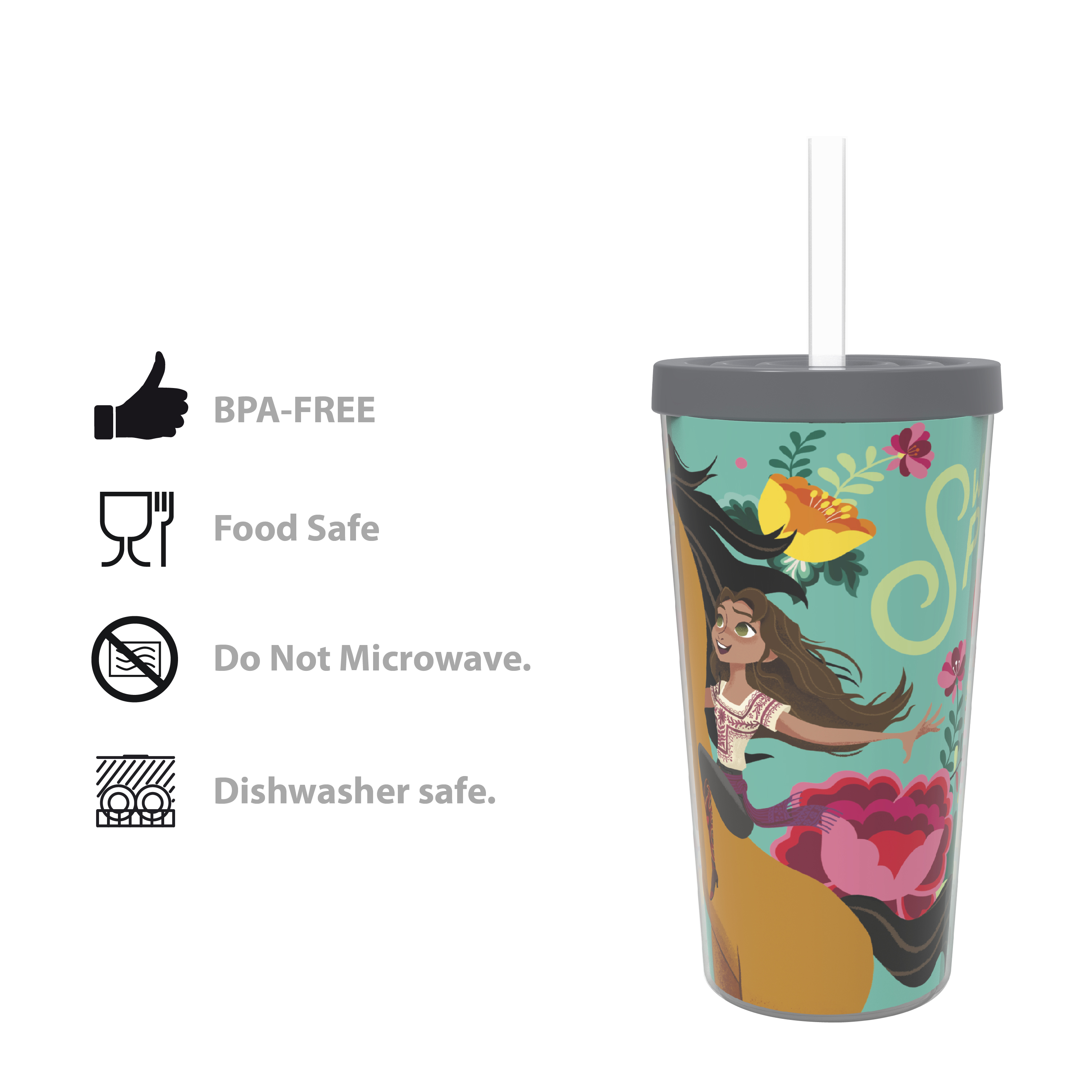 Dreamworks Animation 16 ounce Insulated Plastic Tumbler with Straw, Spirit Riding Free Movie slideshow image 8