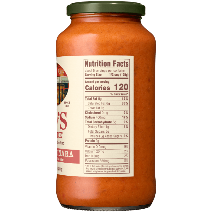 Creamy Marinara with Mascarpone Sauce, 24 oz - Right Image