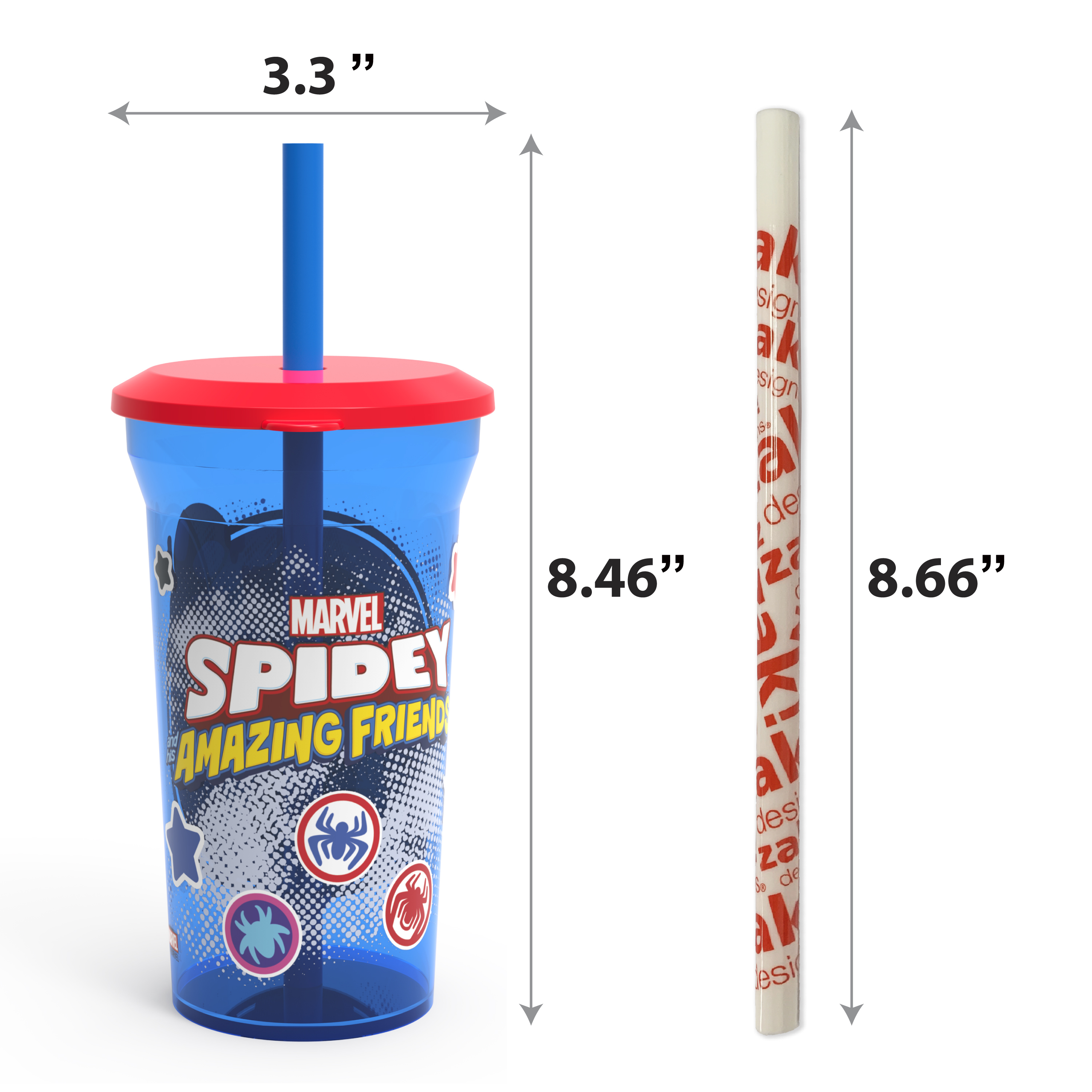 Spider-Man and His Amazing Friends 14 ounce Kids Tumbler, Spider-Friends, 4-piece set slideshow image 4