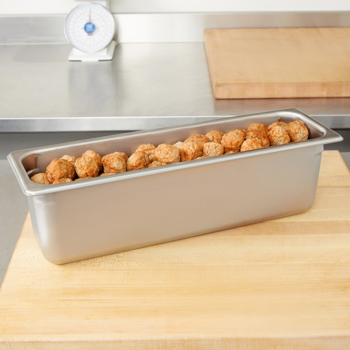 Half-size 6-inch-deep Super Pan® heavy-duty stainless steel steam table pan with flat corners