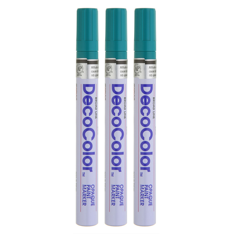 DecoColor® Paint Marker, Broad Tip, 300-S, Teal #73, Set of 3