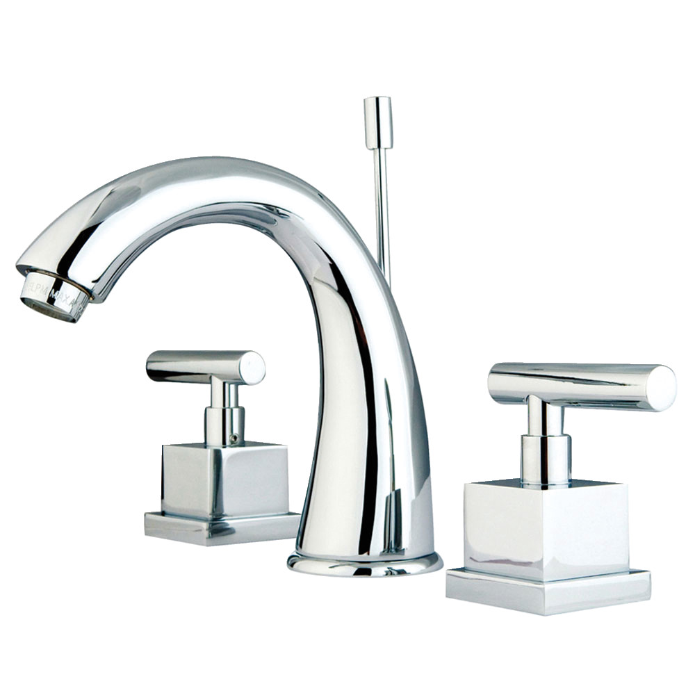 Widespread Bathroom Faucet with Brass Pop-Up, Polished Chrome