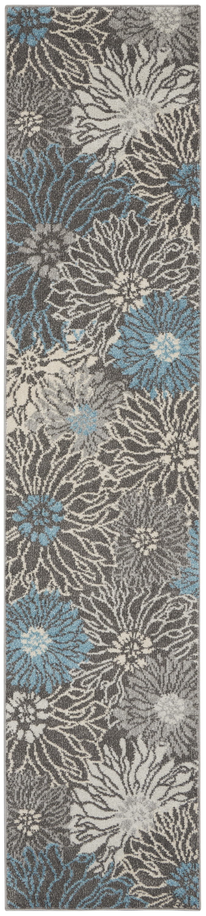 Nourison Passion 2'2" x 10' Charcoal Blue Contemporary Indoor Rug