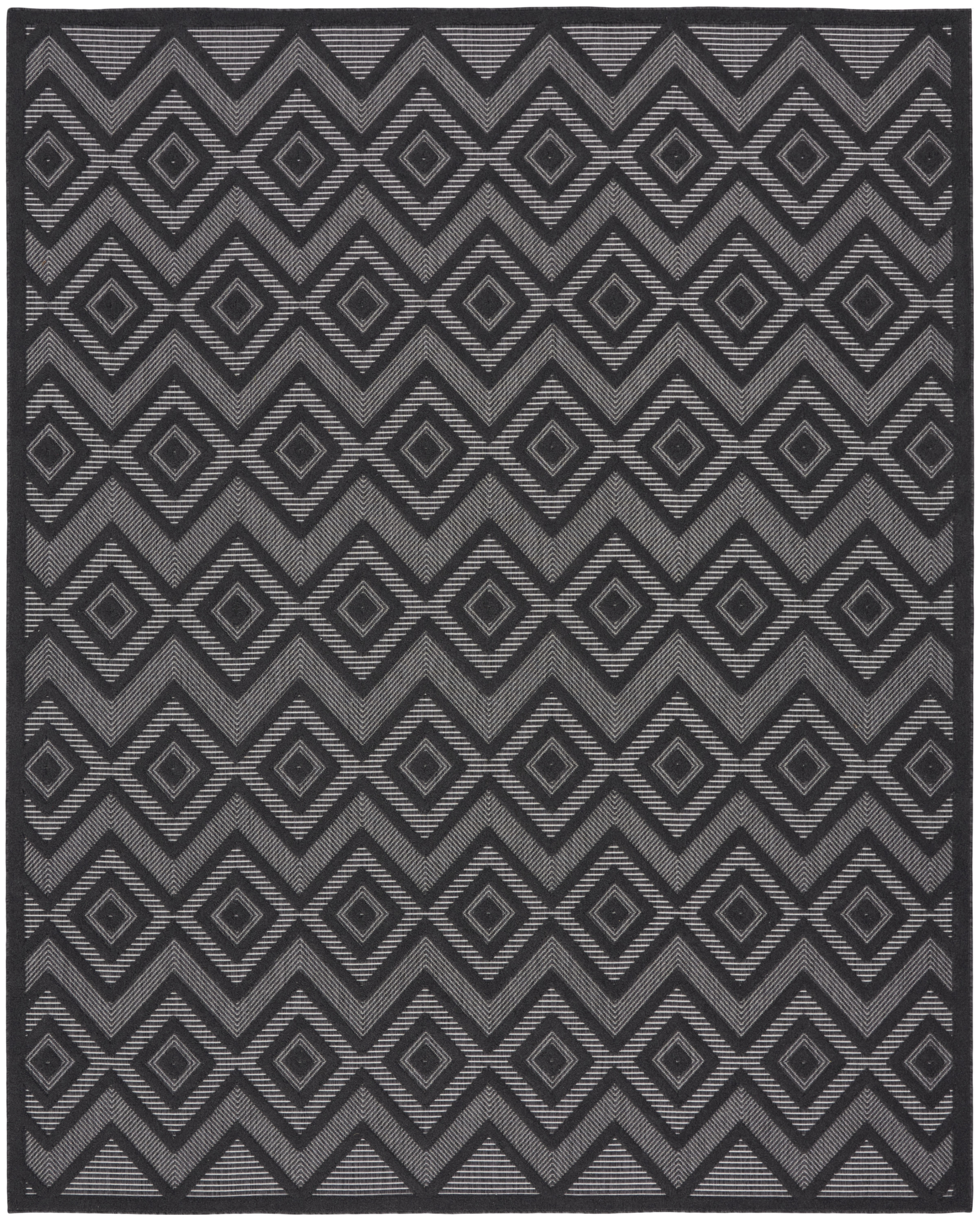 Nourison Versatile 9' x 12' Charcoal Black Modern Rug