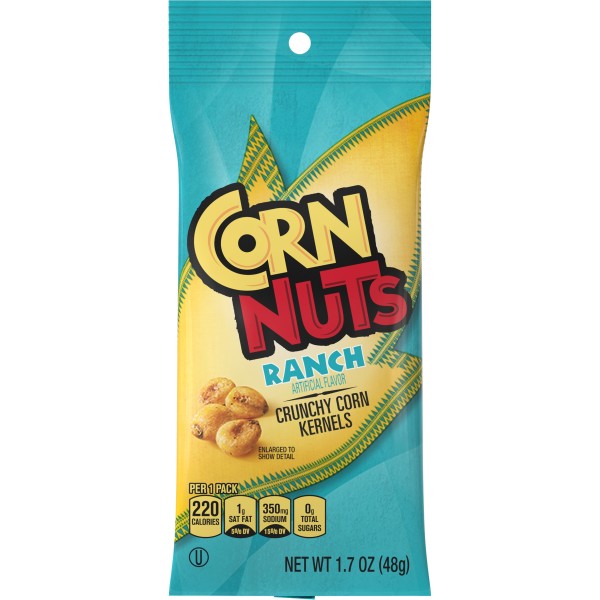 CORN NUTS Ranch Crunchy Corn Kernels Snack, 1.7 oz. Pack of 126 . A1N1 - Front No Plunge In Package (Low Res)