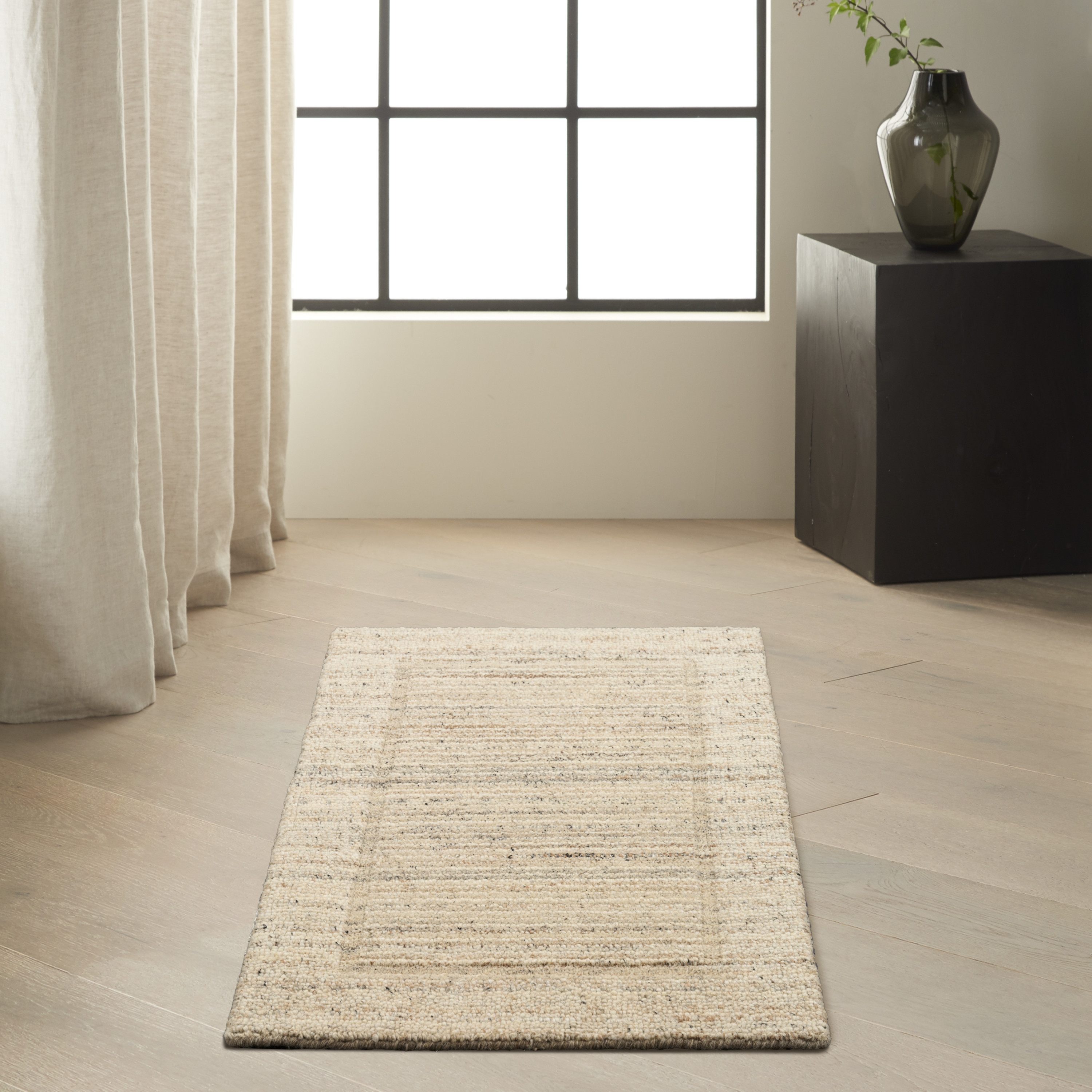 Calvin Klein CK082 Ridge 2' x 3' Beige Ivory Farmhouse Indoor Rug