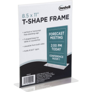 NuDell T-Shape Sign Holder, Clear, 8.511 in.
