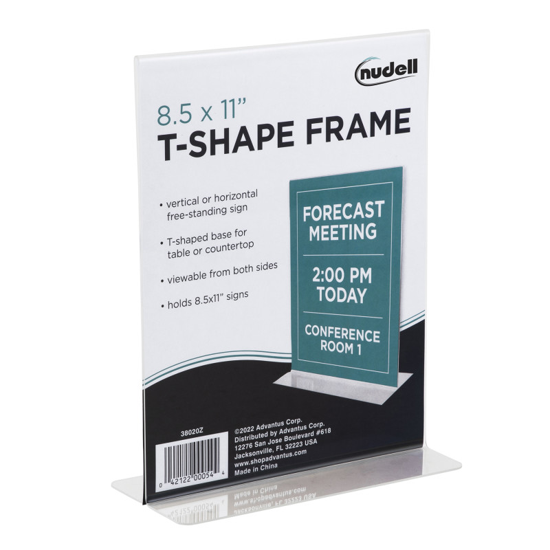 NuDell+T-Shape+Sign+Holder%2C+Clear%2C+8.511+in.