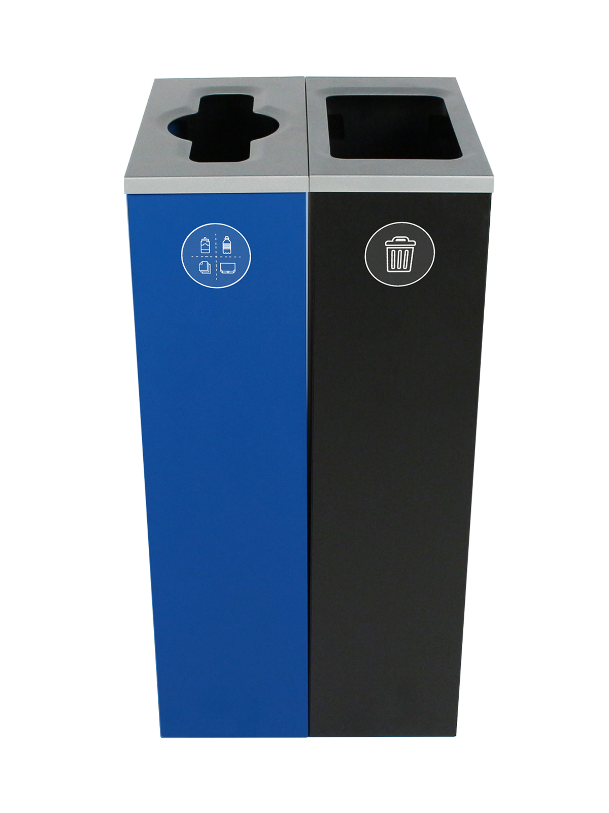 SPECTRUM – Double – Kit – Mixed Recyclables-Waste – Mixed-Full – Blue-Black