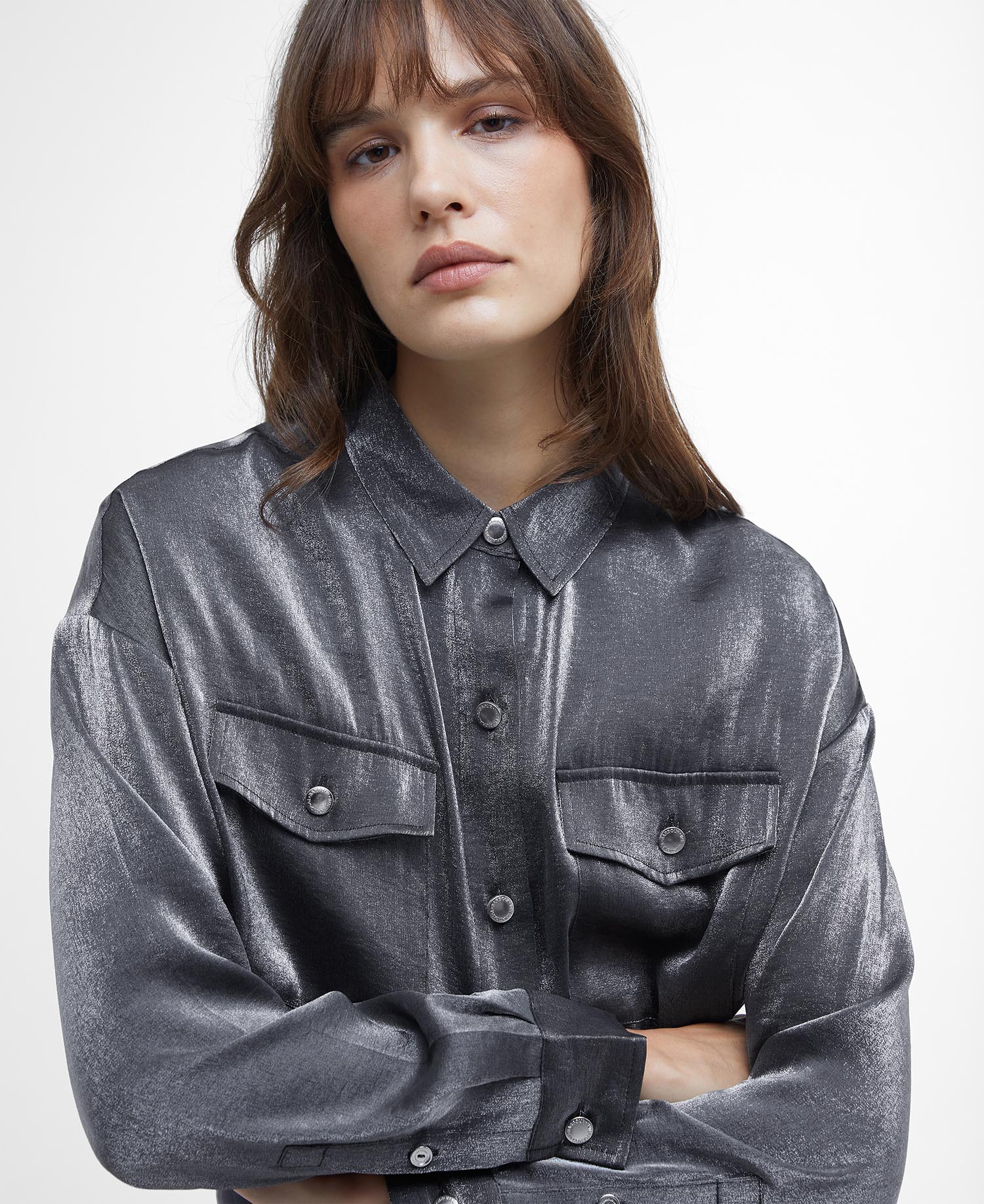 Della Satin Long-Sleeved Shirt image number 3