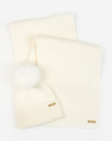 Mallory Beanie & Scarf Gift Set Optic White