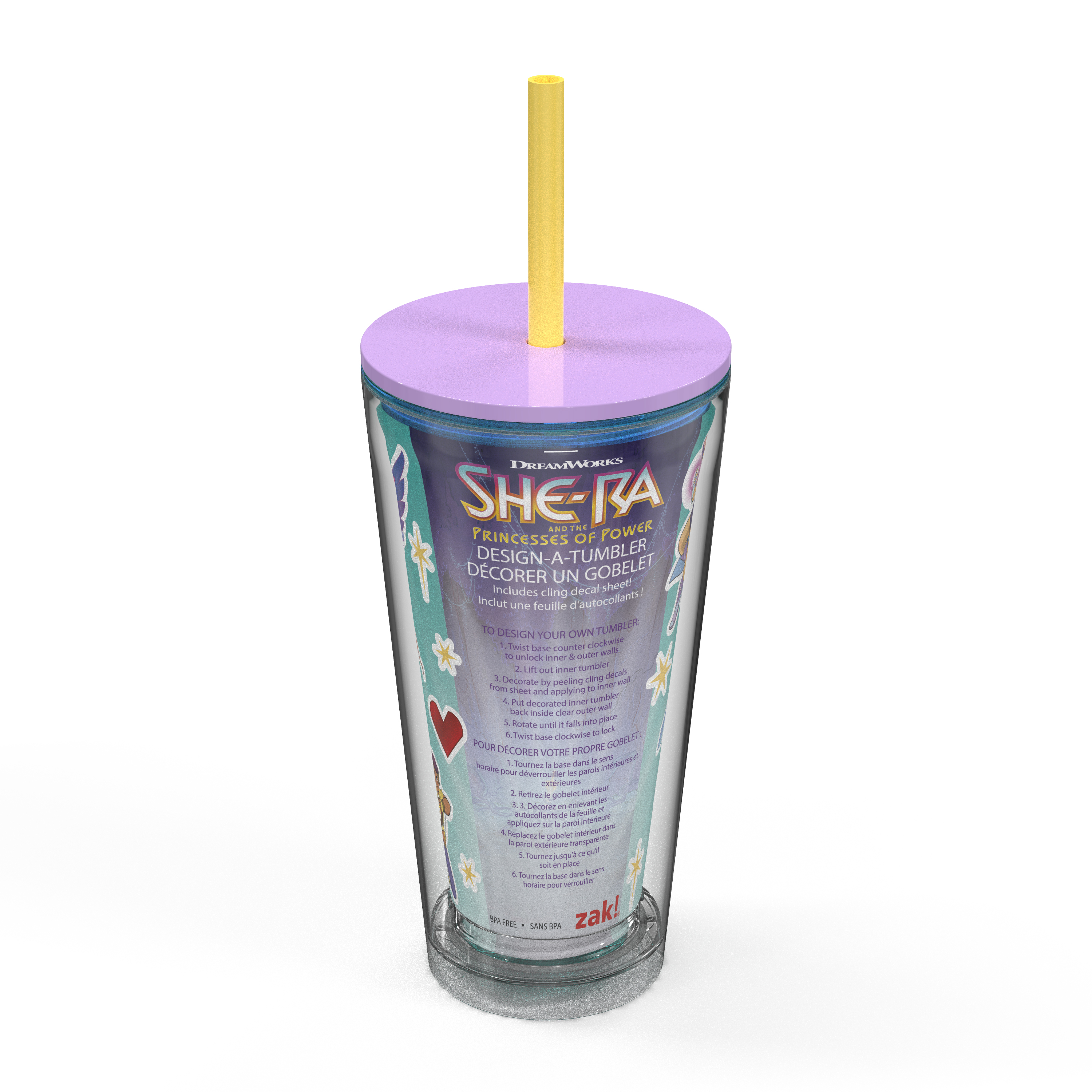 She-Ra 16 ounce Plastic Cup with Lid and Straw, Princess of Power slideshow image 5