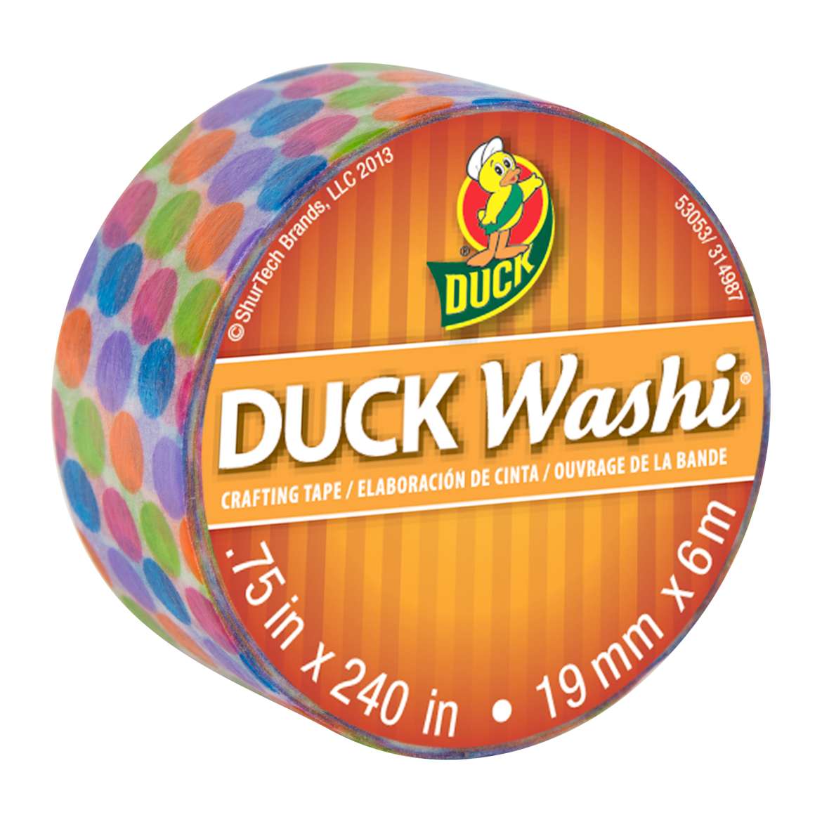 Duck Washi® Crafting Tape - Multi Dots, .75 in. x 240 in. Image