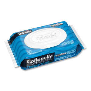 KIM44932, Kimberly Clark, Cottonelle Fresh Care Flushable Cleansing Cloths, 1-Ply, 3.75"x 5.5", White,  42 Wipes/Container