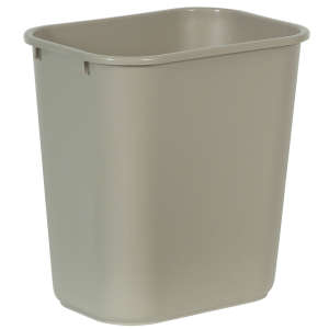 Rubbermaid Commercial, 7 gal, Resin, Beige, Rectangle, Receptacle