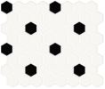 Baseline Bianco/Black 1.5″ Hexagon Mosaic Matte