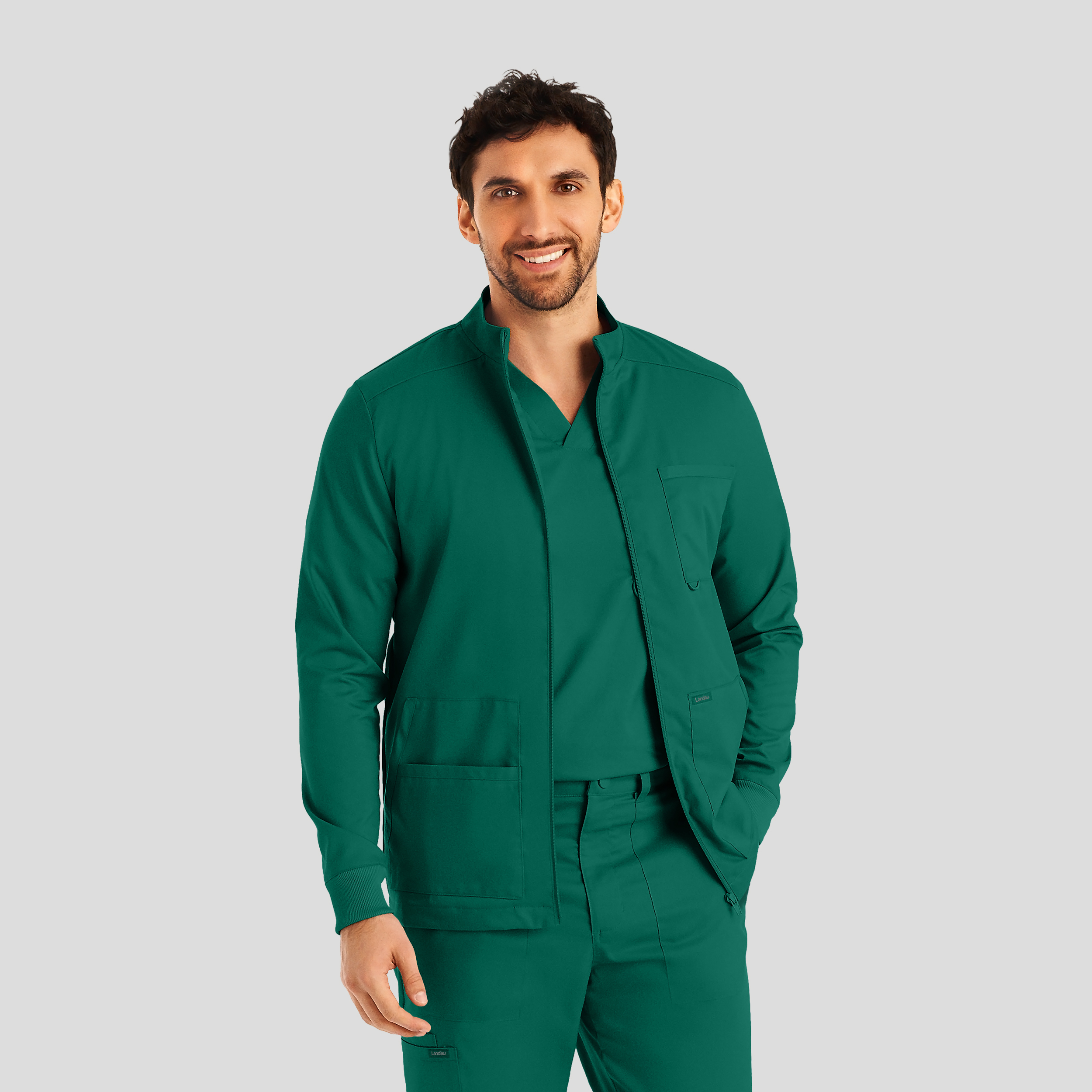 Landau ProFlex Men&#8216;s 4-Pocket Scrub Jacket-Landau