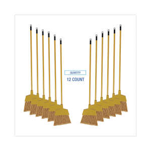 Boardwalk, 8.69in, Angled-Head Lobby Broom, Corn Bristles, Yellow
