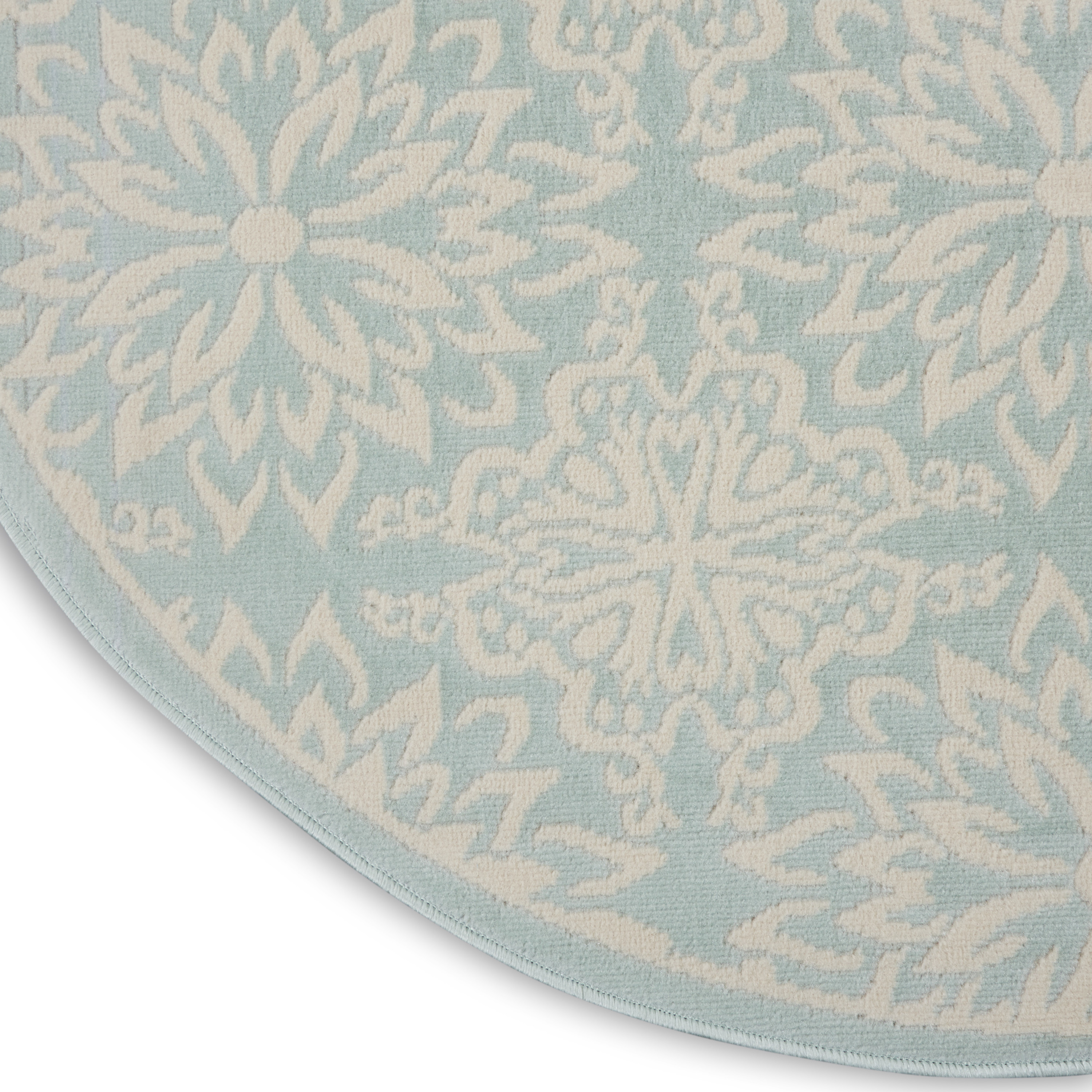 Nourison Jubilant 5'3" x Round Ivory Green Farmhouse Indoor Rug