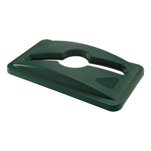 Rubbermaid Commercial, Slim Jim®, Recycling, Rectangle, Resin, 23 gal, Resin, Green, Receptacle Lid