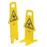 Rubbermaid Commercial, Multilingual "Caution" Stable, Floor Sign, Yellow, 26"