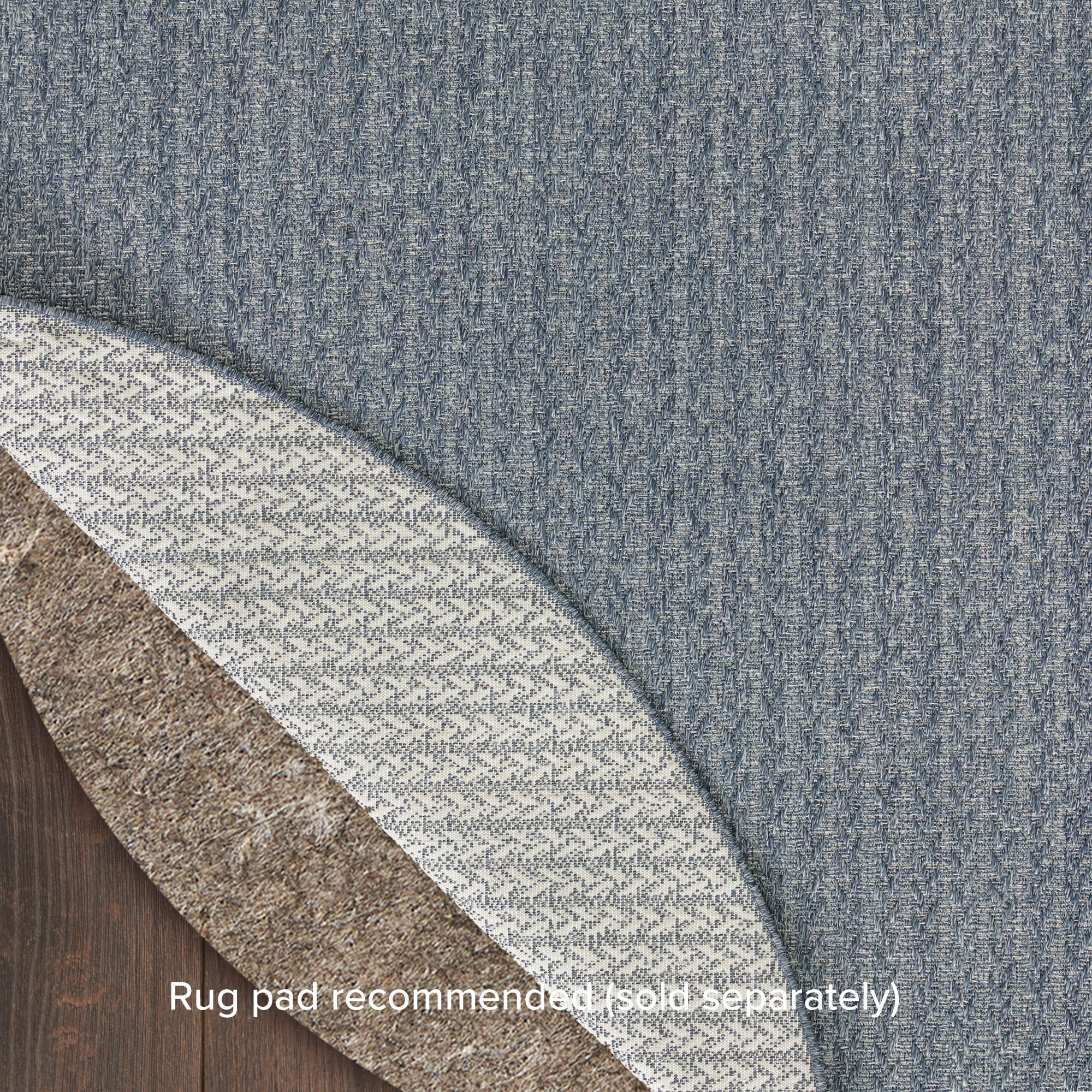 Nourison Tulum 8' x Round Denim Outdoor Rug