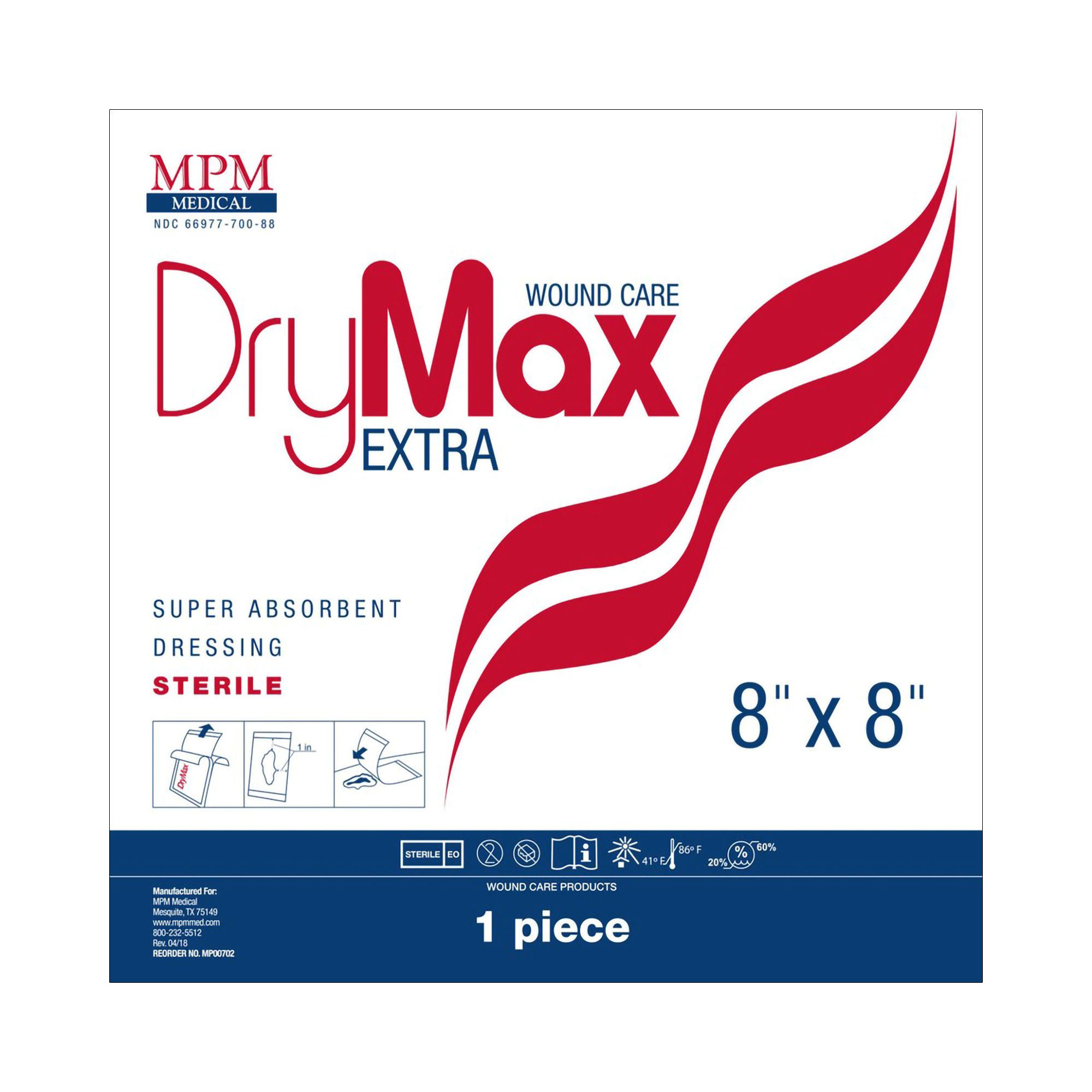 DryMax Extra Super Absorbent Dressing, 8 x 8 Inch