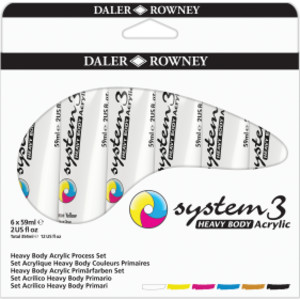 System3 Acrylic Paint, Heavy Body, Starter Set, Assorted Colors, 59ml, 6 Pieces