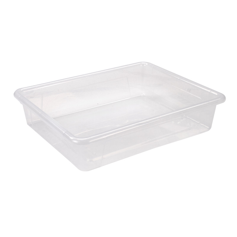 Flat Storage Tray, Clear, Pack of 5