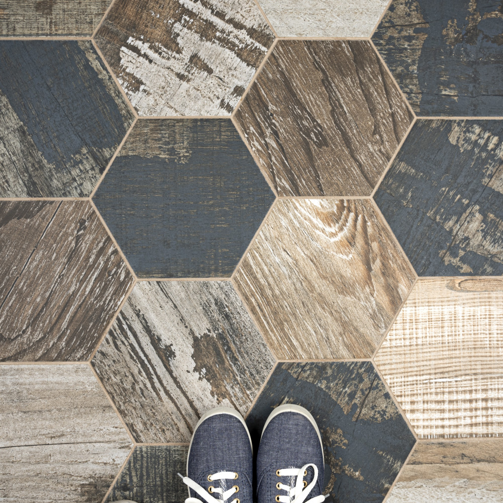 Gaugin Hex Catan Shadow 8-5/8 in. x 9-7/8 in. Porcelain Floor and Wall Tile