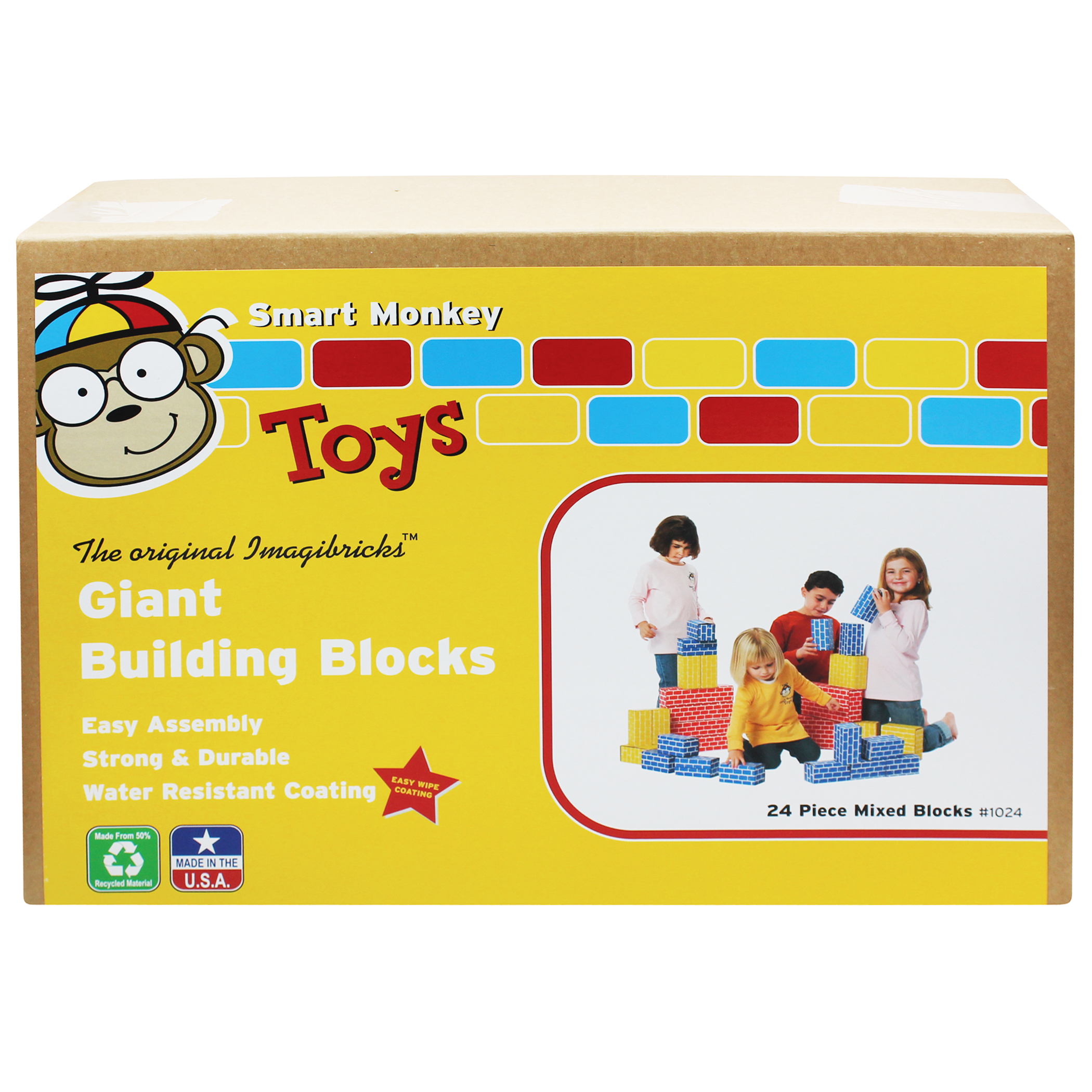 Smart Monkey Toys ImagiBRICKS Giant Building Block Set, 24 Pieces image number null