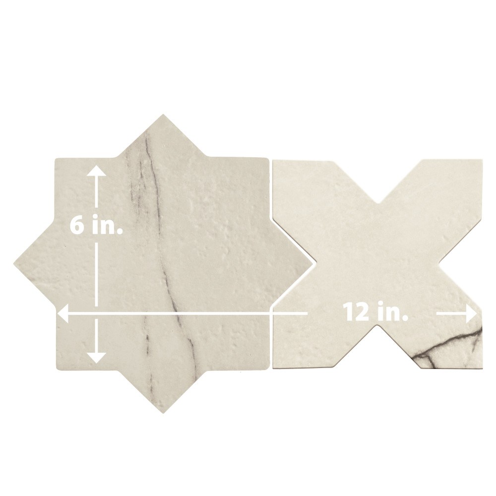 Istanbul Star Day with Day Cross 6 in. x 12 in. Porcelain Floor and Wall Tile