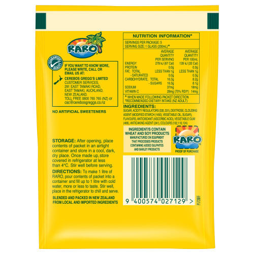  Raro® Mango Orange Flavoured Beverage Mix 86g 