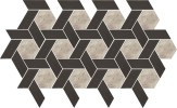 Orleans Beige & Black 12×10 Interlocking Hex Mosaic Matte