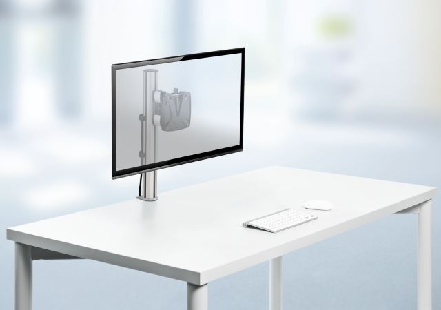 Novus TSS Single monitor arm enhances comfort by elevating a monitor to your ideal viewing height.