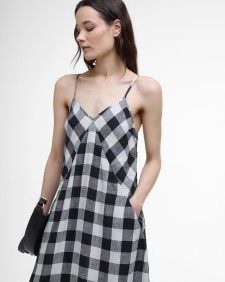 Maya Midi Dress Ecru/Black