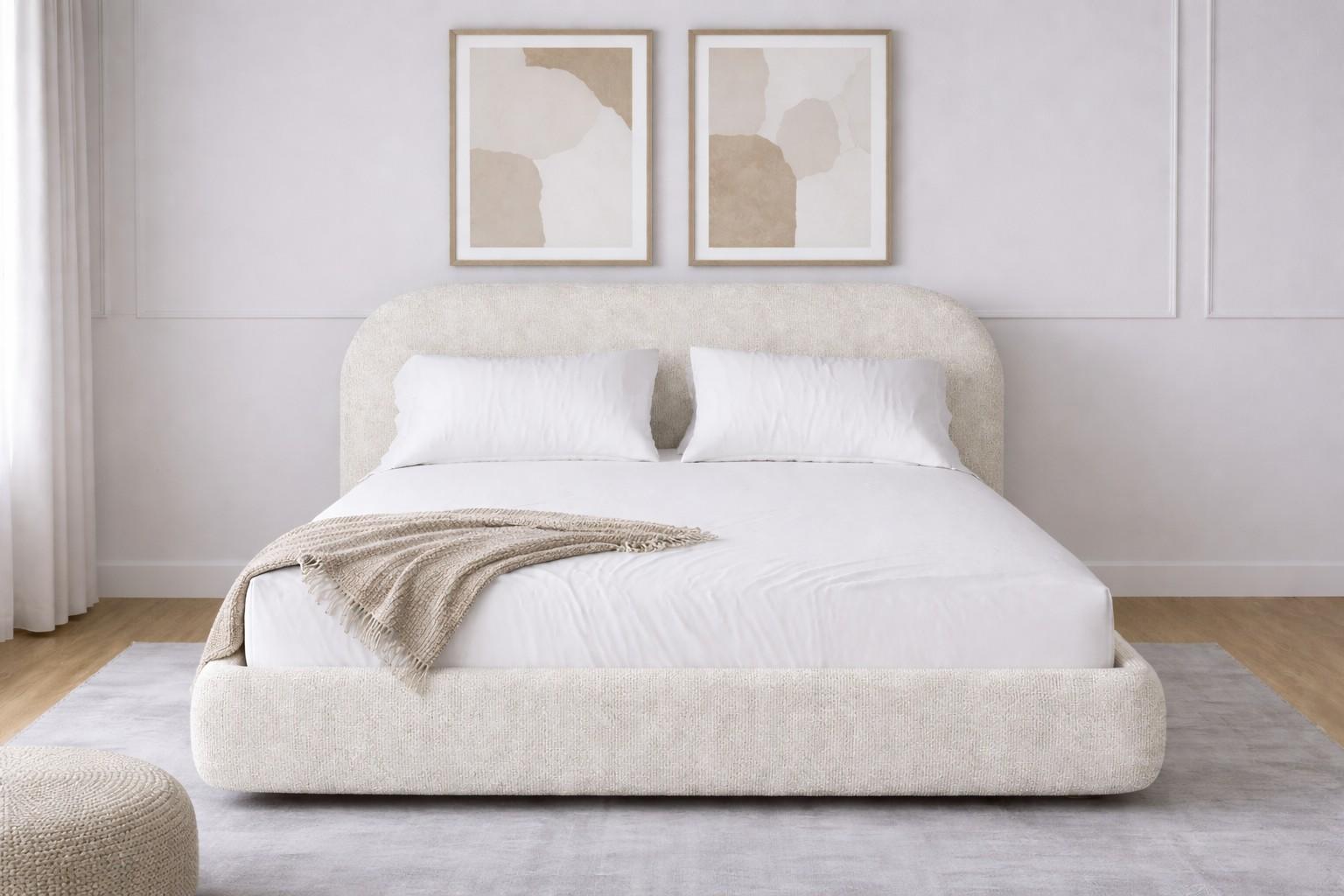 Lifestyle image of the  Havana Bed Frame, Ivory from Forty Winks
