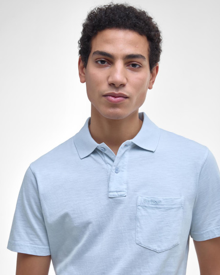 Pigment Dye Slub Polo Shirt